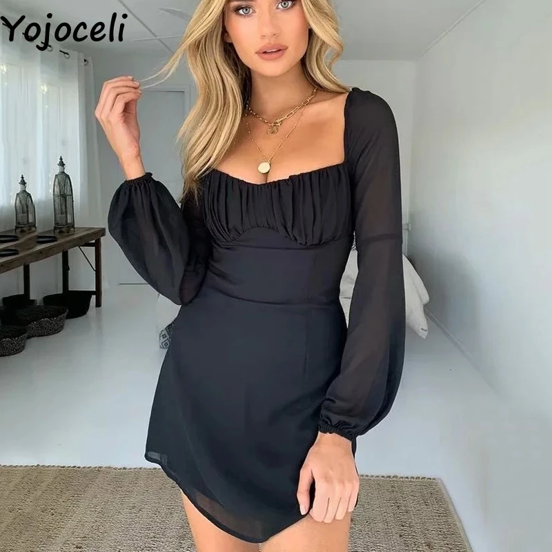 Сексуальное Плиссированное Короткое женское платье Yojoceli для фитнеса Элегантное