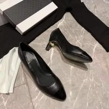 

2020 Women's High Heels Sexy Bride Party mid Heel Pointed toe Shallow mouth Boat Shoes Wedding Shoes Office Lady shoes