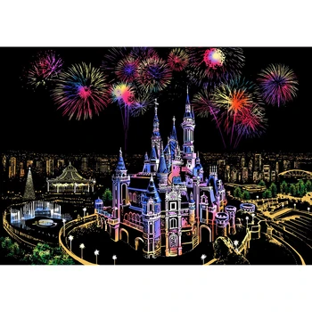 

Fantasy Castle Magic Scratch Paintings Art DIY Decorative Paper Crafts