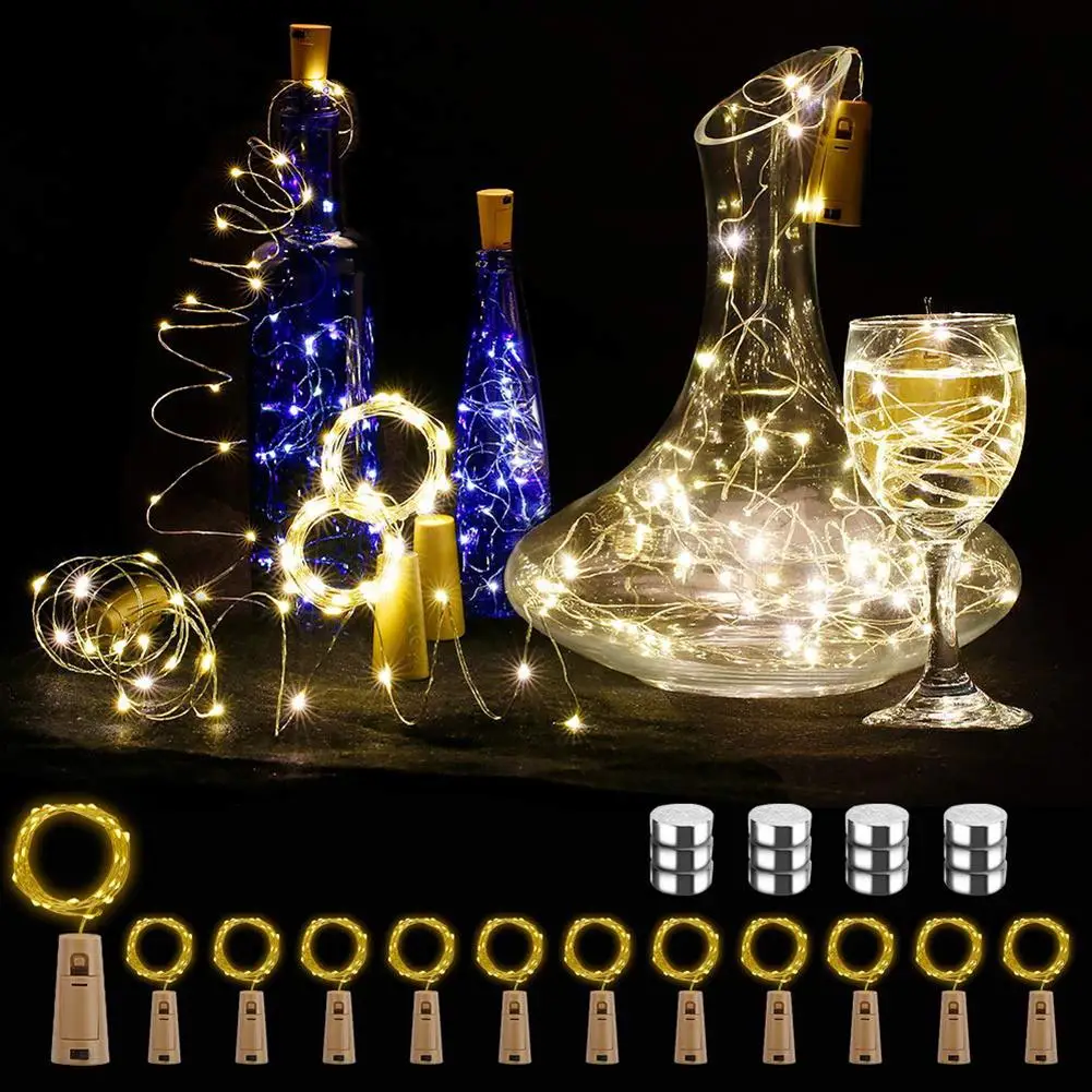 12 шт. 20LED пробка в форме бутылки вина пробки струнный светильник для дома вечерние украшения сада