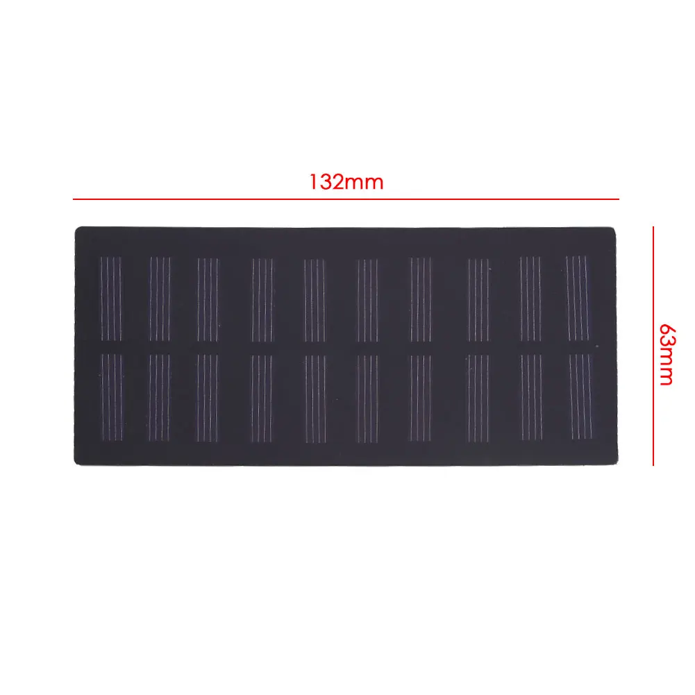1W 5V 2000mAh 132x63mm Polycrystalline Silicon Solar Panels Battery Charger DIY Outdoor Charging