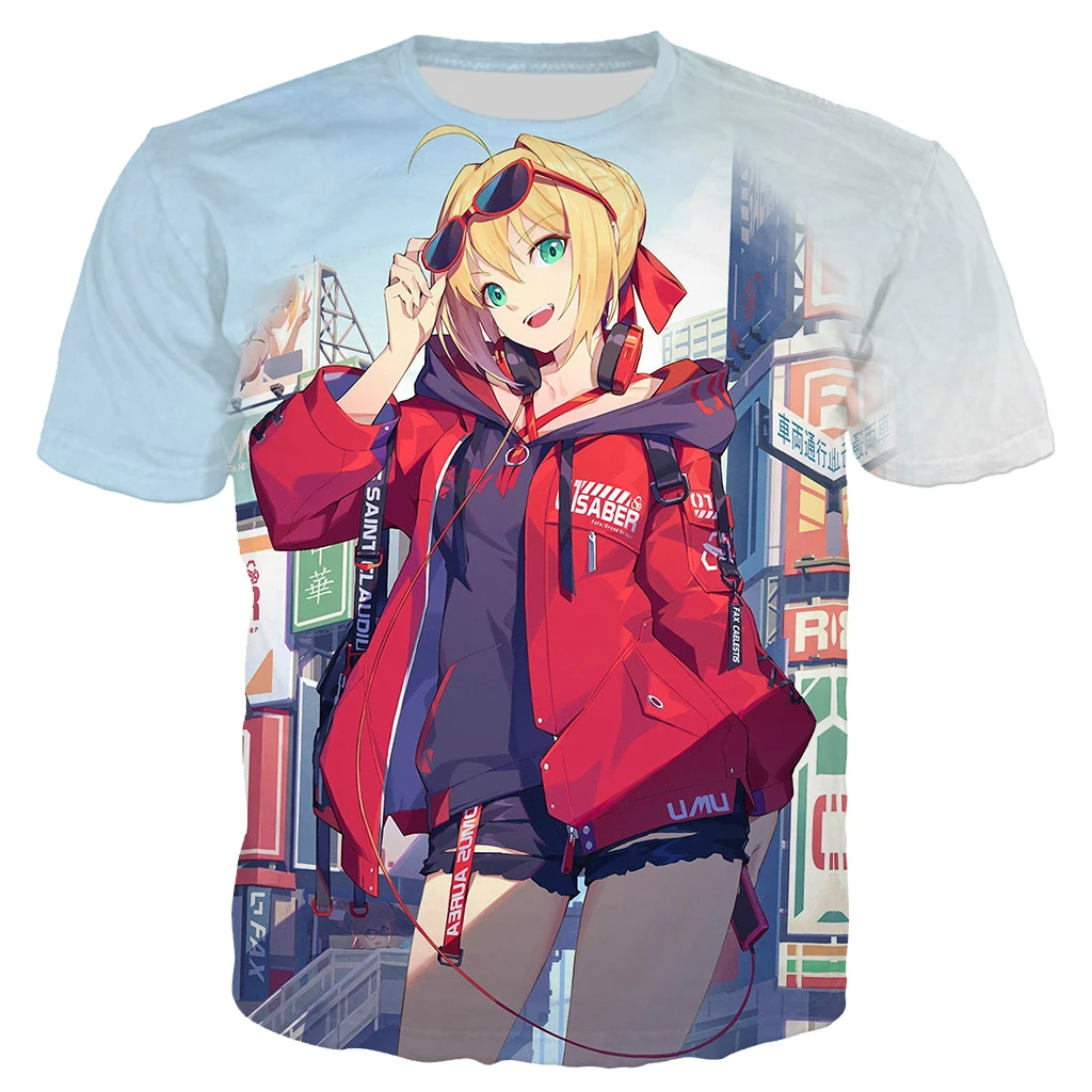 Anime Fate Stay Night T Shirt Fashion Men's Clothing T Shirt 3D Print Funny Casual Men Women T Shirt Tops Dropshipping T181