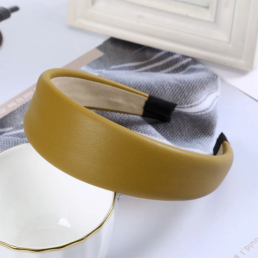 Haimeikang Fashion Satin Bezel Headband Solid Color Hair Accessories Women Autumn Winter Head Hoop Wide-brimmed Headdress