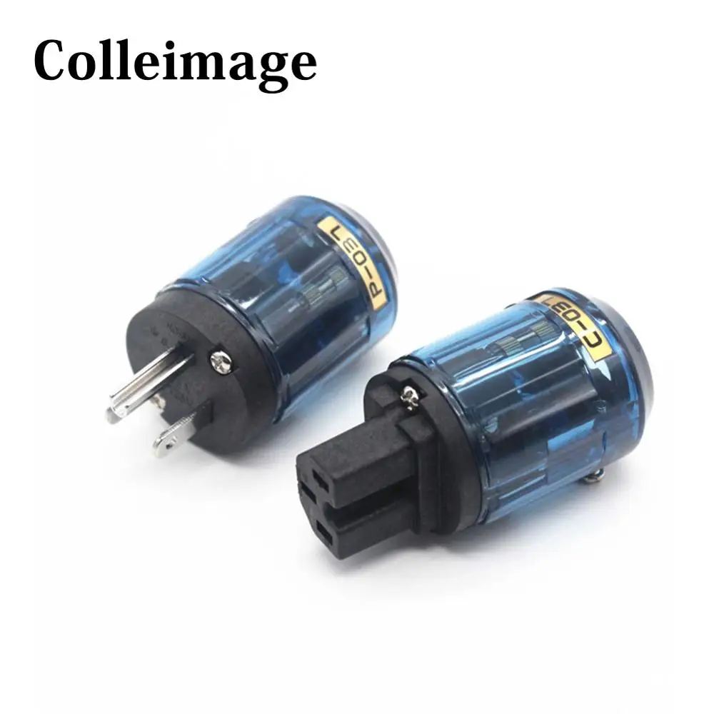 

Colleimage Hifi Audio Rhodium Pure Copper P-037& C-037 US Power Plug Power Connector +IEC Female AC Power Cord Connector