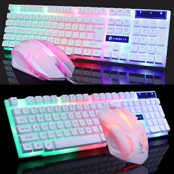 

Wired Keyboards Touchpad Inalambric USB Wired 104 Keys RGB Backlight Mouse Keyboards Combos for Office Gamer