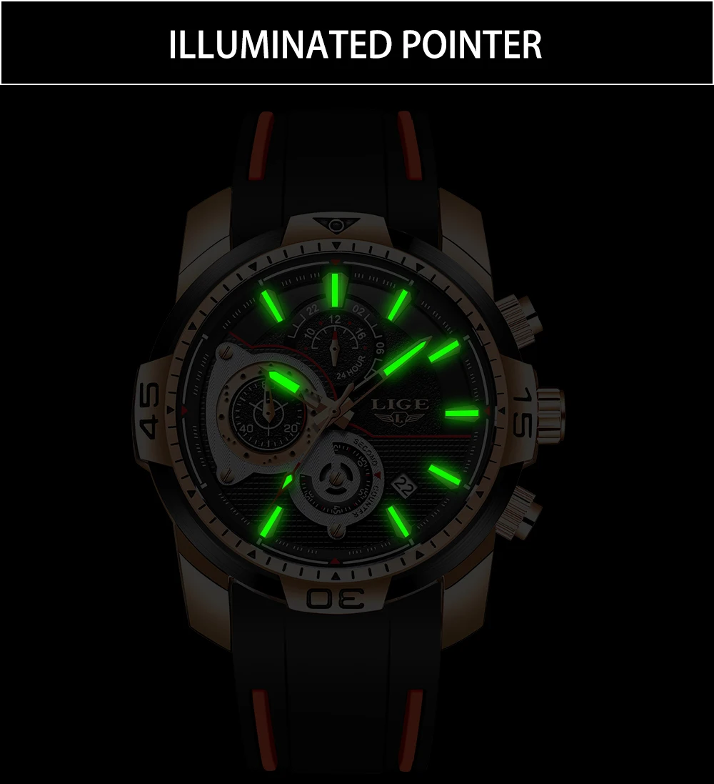 2022 LIGE Men Military Watches Luxury Creative Sport Watch Male Top brand Waterproof Quartz Watches Mens Clock Relogio Masculino