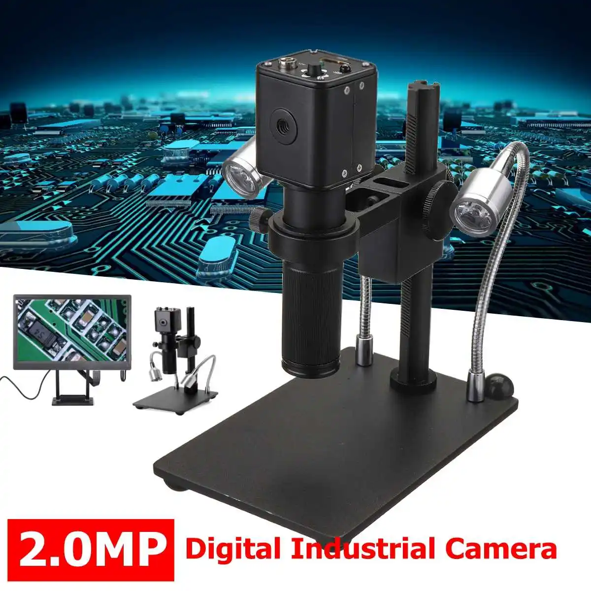 

HD 2.0MP 2K 1080P 60FPS HDMI USB Industrial Electronic Digital Video Soldering Microscope Camera Magnifier for Phone Reparing