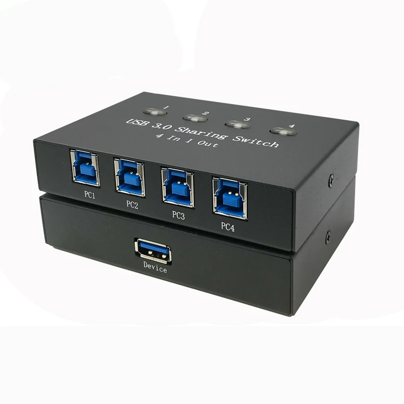 IT-well USB 3,0 распределительный переключатель KVM коммутатор адаптер коробка 4 компьютера общий доступ 1 USB устройство концентратор для мыши Клавиатура Сканер Принтер