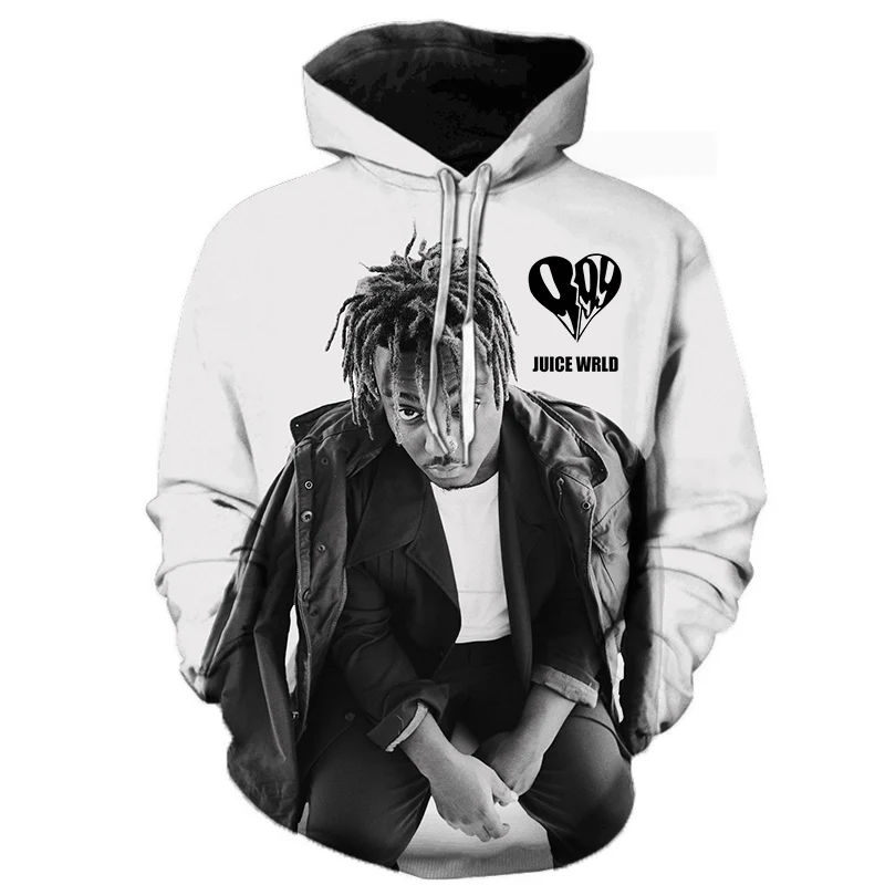Rapper Juice Wrld 3D толстовки с капюшоном для мужчин и женщин, модный Повседневный пуловер в стиле хип-хоп, певица, уличная одежда, негабаритные толстовки