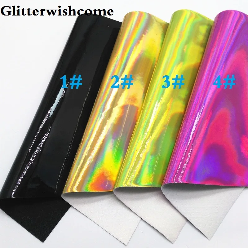 Glitterwishcome 21X29 см A4 размер винил для бантов Cuero Sintetico гладкая Переливающаяся кожа Fabirc винил для бантов, GM017A