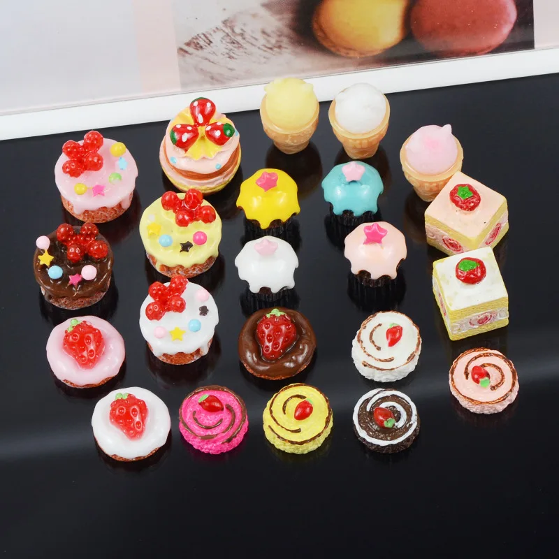 

3D Food Play Cake Accessories Lizun Super Light Clay Charms for DIY Slime Filler Additives In The Slide Resin Material Toys