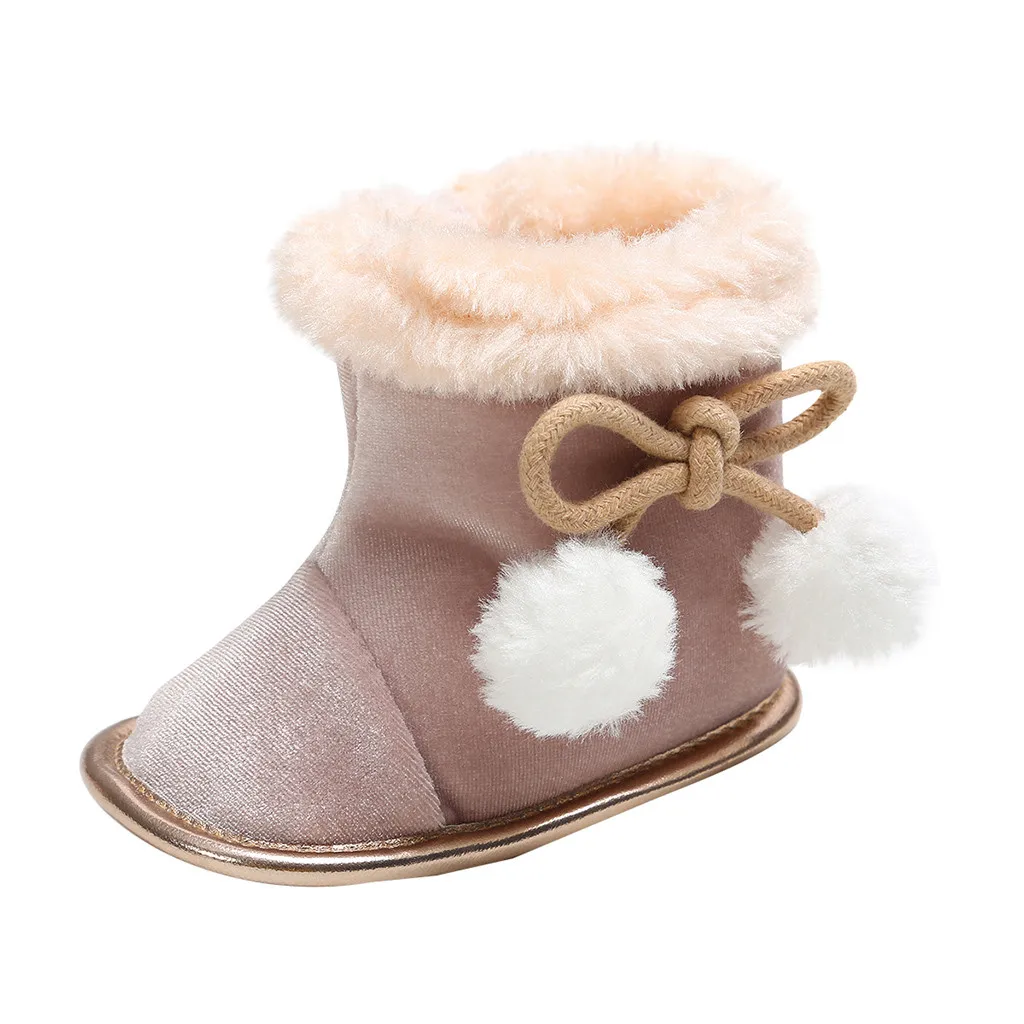 Пинетки для новорожденных; зимняя обувь для мальчиков и девочек; модная однотонная обувь без застежки на пуговицах для малышей; обувь для малышей; Botte Bebe Fille; Ботинки для малышей - Цвет: Pink-C