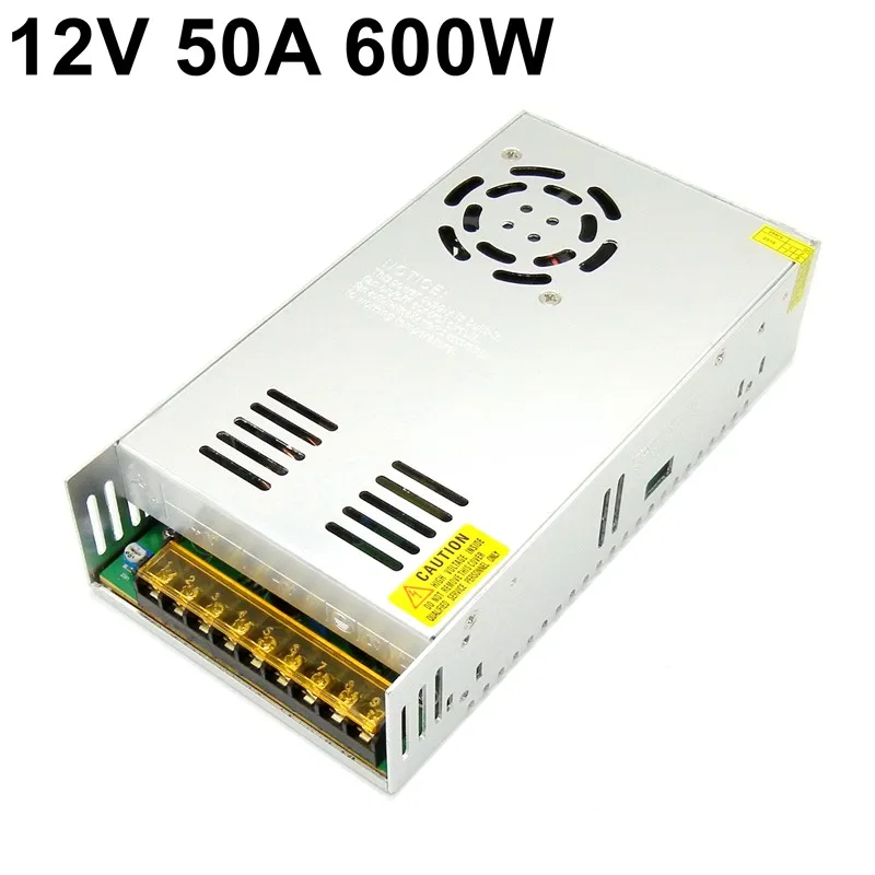 Comutação da Fonte de Alimentação Adaptador de Energia Vigilância para Led ac para Dc12v 110 220 Strip Lâmpada Luz Cnc Cctv 12 v 50a 600 w