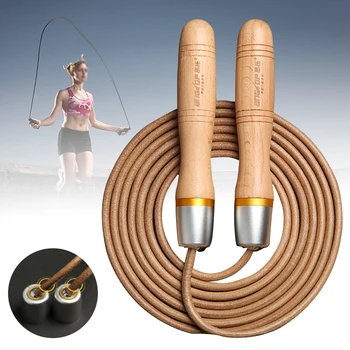 

Professional Wooden Handle Jump Rope Bearing Home Gym Fitness Equipment Adjustable Length Tangle Free Aerobic Exercise Adult