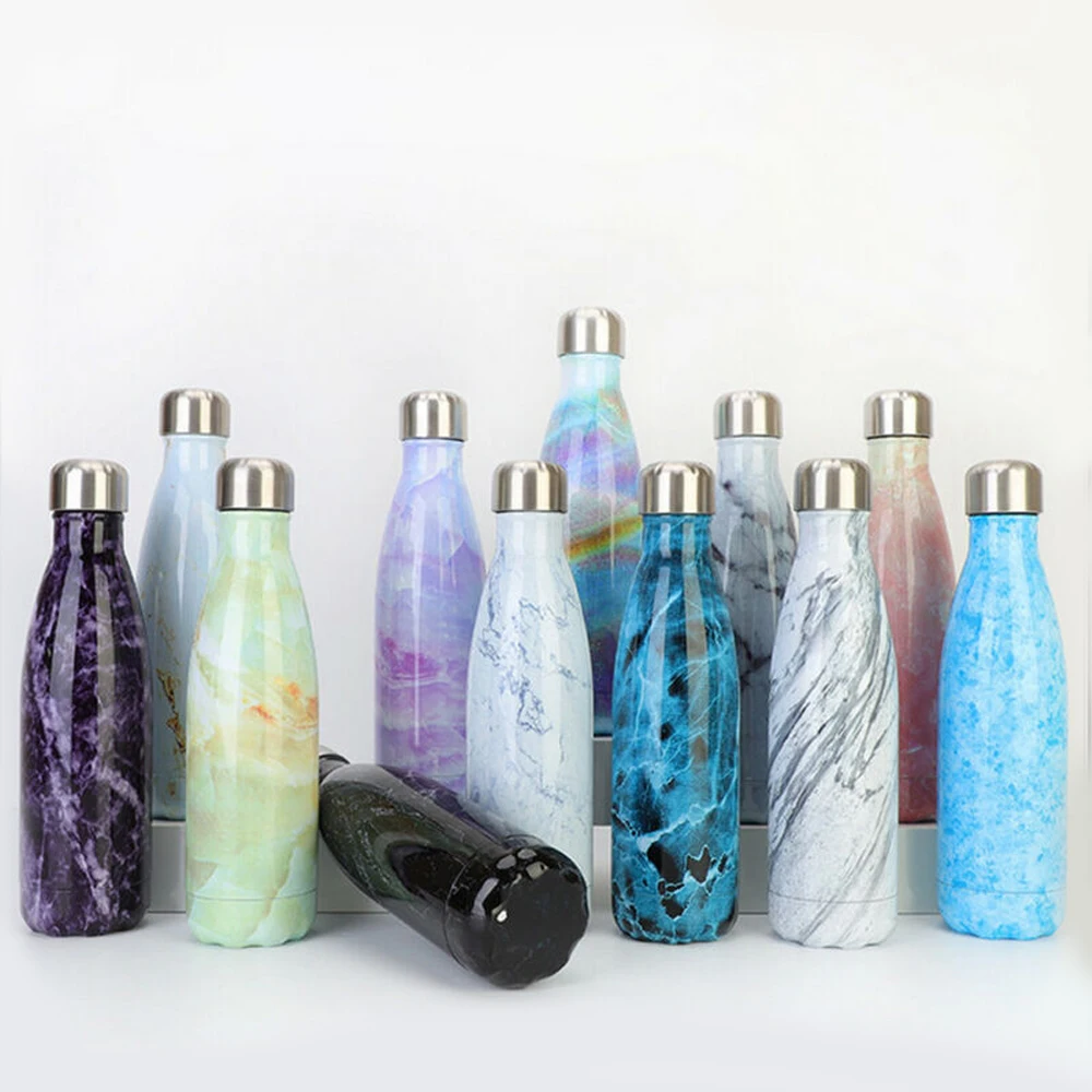 Vacuum Insulated Water Bottle Stainless Steel Sport Chilly Cold Metal Flask Cups 
