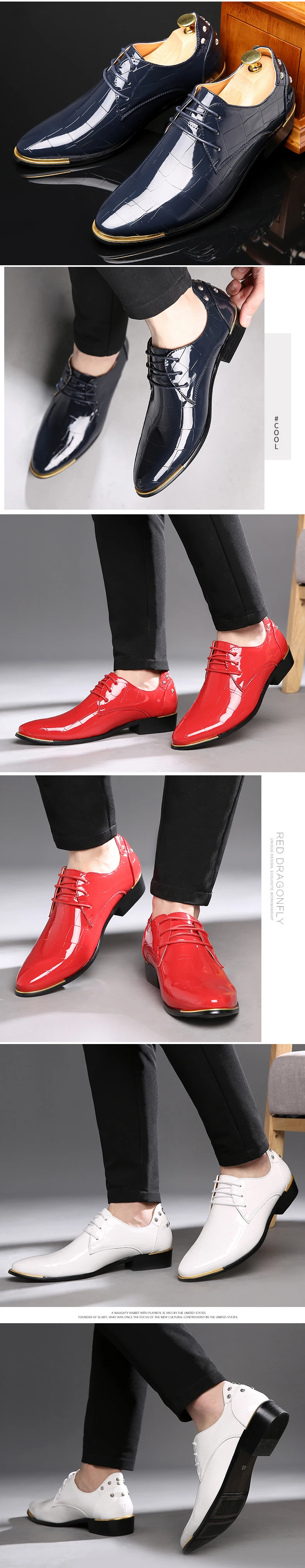Misalwa/дропшиппинг, 38-48, мужские туфли-оксфорды из искусственной кожи, со стразами, красные, белые, Элегантные Мужские модельные туфли с острым носком вечерние туфли на плоской подошве