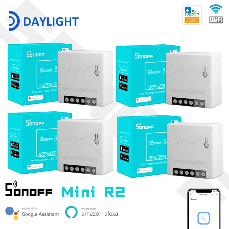 SONOFF R2 Wifi Mini Switch Timer Wireless Switches Smart Automation Remote/Voice Control eWelink Alexa Google Home 1-30Pieces smart switch