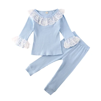 

2Pcs Toddler Baby Girls Clothes Lace Ruffle Tops T-shirt Pants Autumn Outfit Lace Ruffle Top T-shirt Pants Leggings Tracksuit