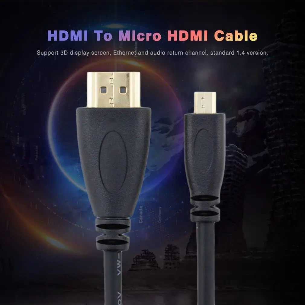 2,5 m HDMI папа к micro HDMI папа Высокоскоростной 1080P HD HDMI кабель 1,4 версия LN
