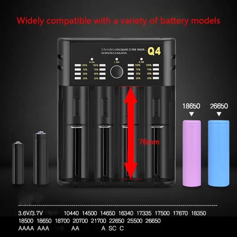 18650 USB зарядное устройство для аккумулятора независимый Смарт зарядная док-станция адаптер для аккумуляторов Ni-MH Ni-Cd AA AAA Li-ion