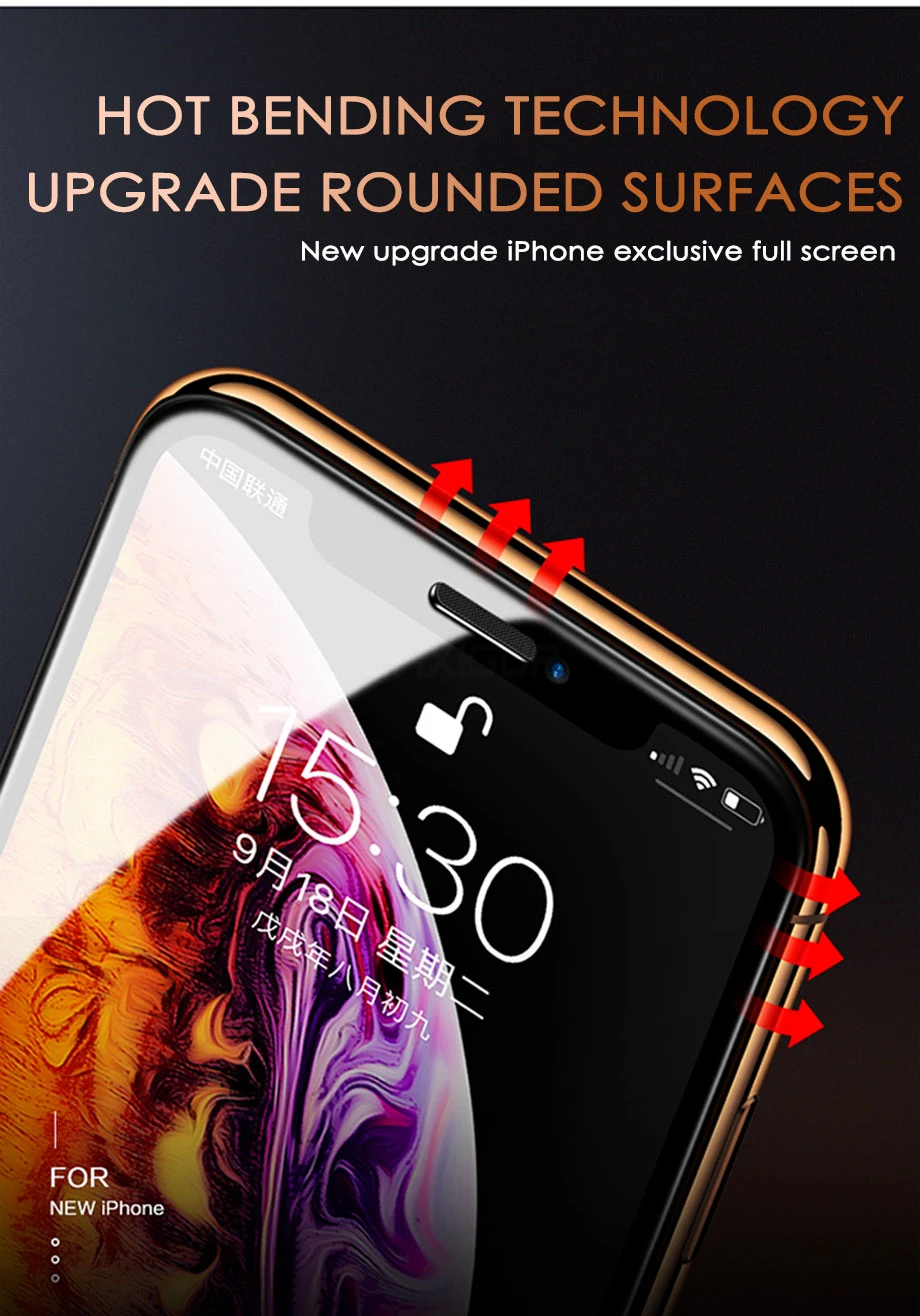 30D защитное стекло с закругленными краями для iPhone 11 Pro XR XS Max X Закаленное Защитное стекло для экрана XS Max XR полное покрытие стекло
