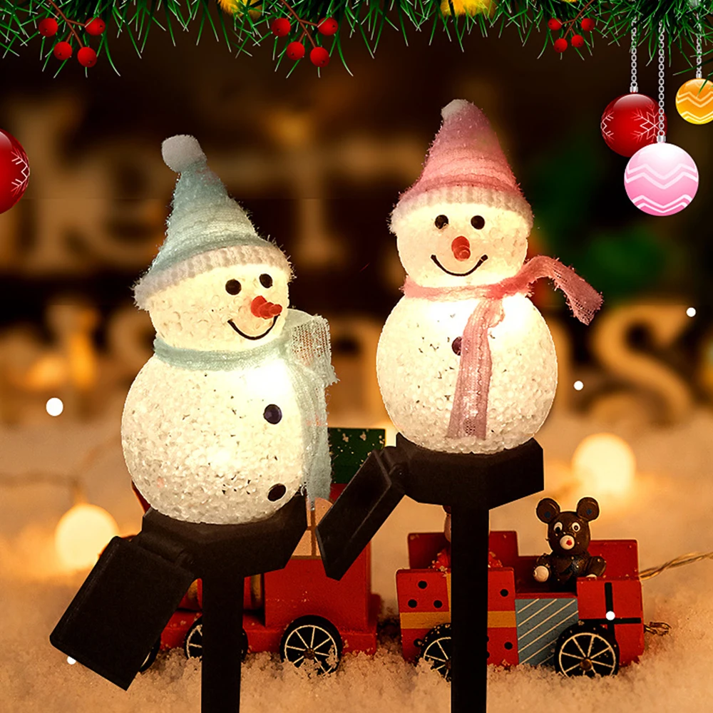 

2021 New Solar Snowman Led Lamp Decoration Christmas Cartoon Snowman Solar Light Ground Light Landscape Garden Lamp