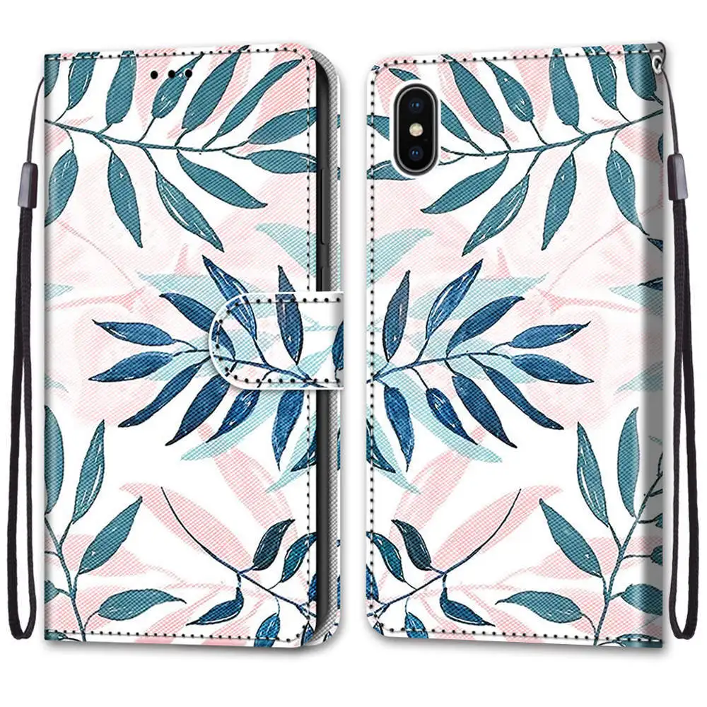 苹果 iPhone X 10 #B06粉绿针叶 -1.jpg_.webp