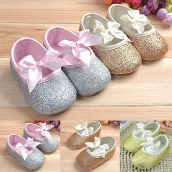 

Newborn Baby Girl Soft Crib Shoes Pricess Shoes Beautiful Infants Girl Anti-slip Sneaker Pram Prewalker 0-18M
