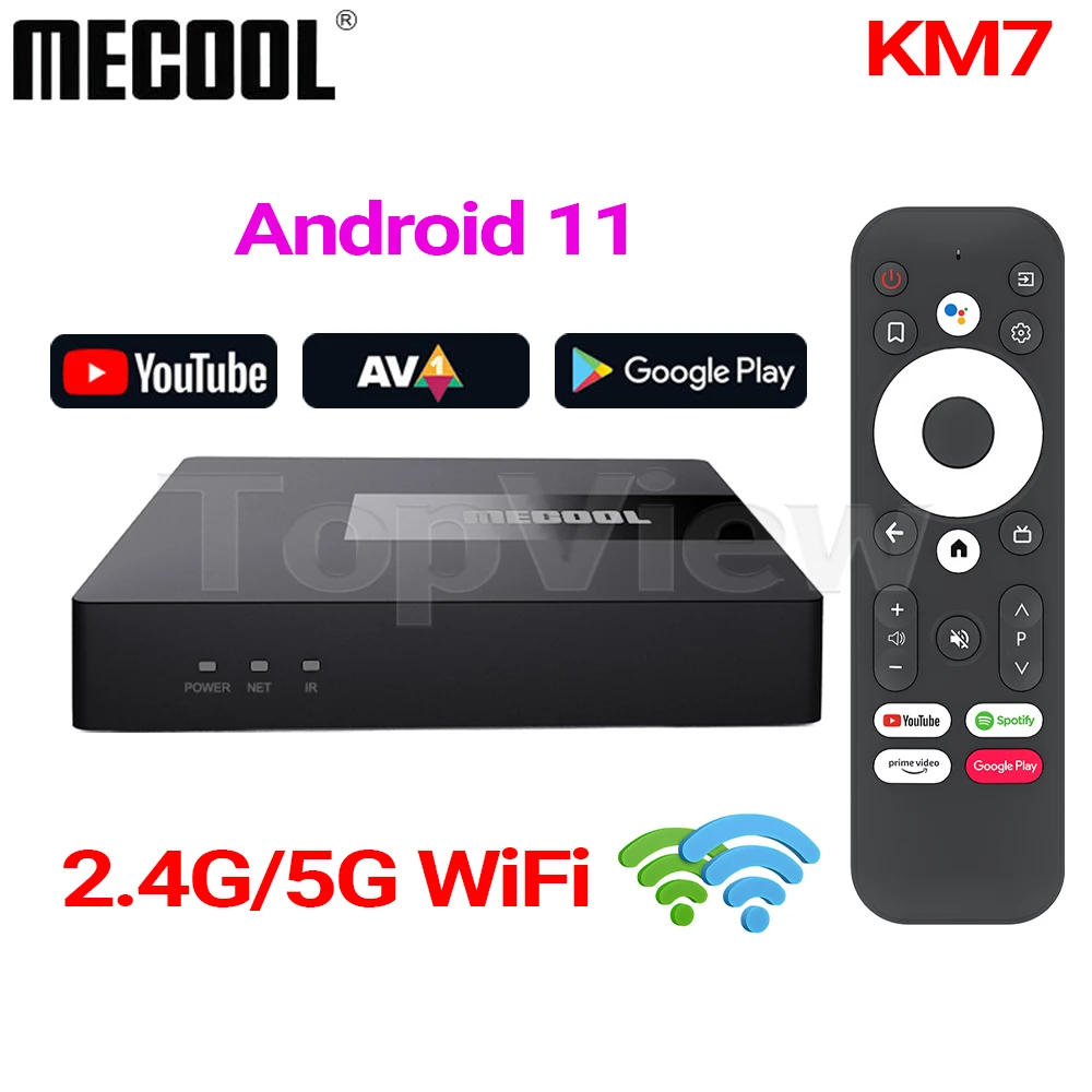 ТВ-приставка MECOOL KM7 Android 2 4 Amlogic S905Y4 ЦП ARM G31 MP2 GPU G/5G Wifi BT4.2 | Электроника