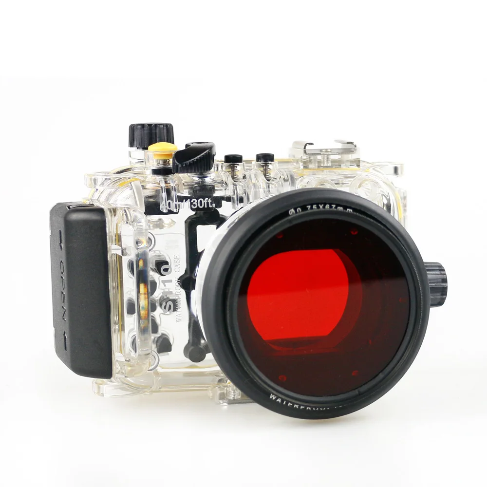 Dragon Touch Vista 5 4K 16MP Action Camera 170?40m 130ft Waterproof Box Underwater Housing Camera Diving Case for Canon PowerShot S95 S100 S110 S120 Bag Cover