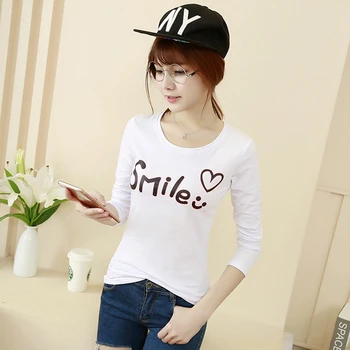 

cotton full sleeve print women t-shirt casual o-neck women t shirt summer tshirt shirts