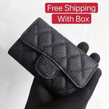 Luxury Classical Women Bag Brand Fashion Sheepskin Leather Business Card Holder Genuine Leather Credit Card Holder