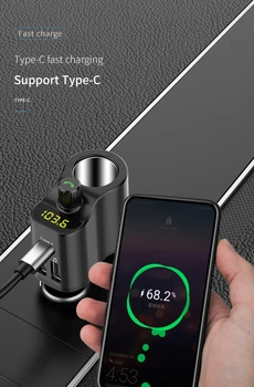 

Auto MP3 Player Bluetooth5.0 Type-C + Dual USB Car Fast Charger FM Transmitter MP3 Player Car Phone Fast Charger Car Accessories