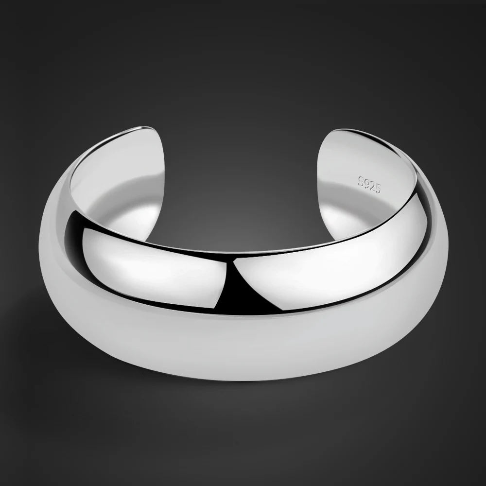 new-designs-simple-smooth-jewelry-women-hyperbole-23mm-wide-100-925-sterling-silver-bracelet-cuff-arm-bangle-gift