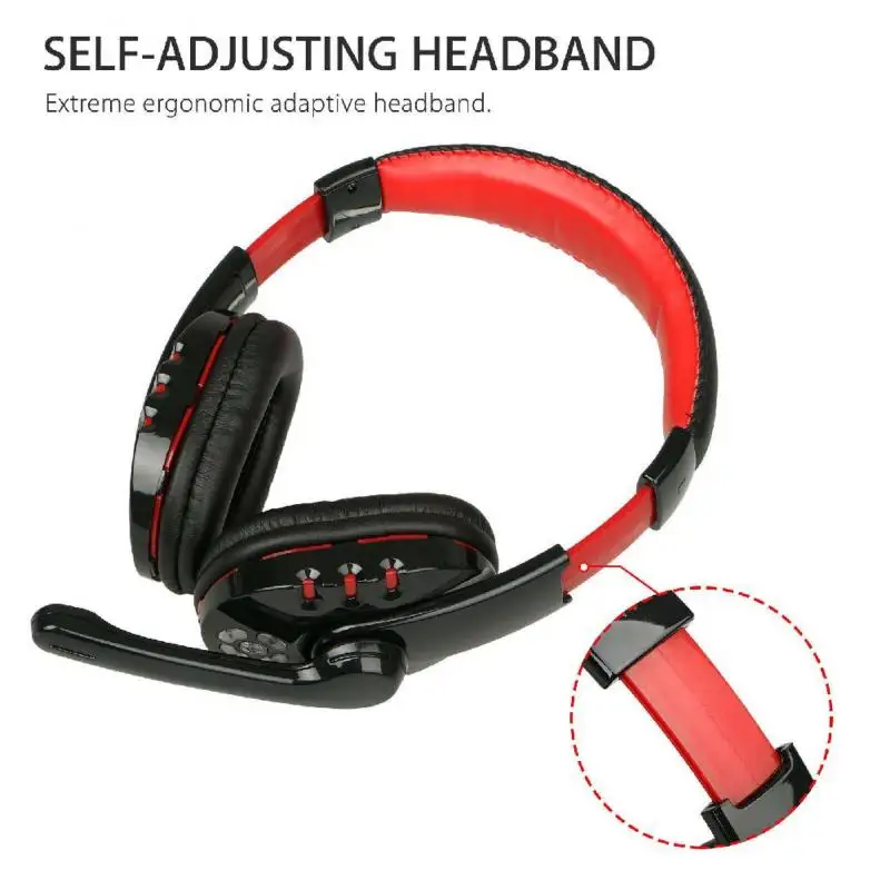 Soft PU Headphones Wireless Gaming Headset with Microphone With Extra Mic muted function Surround For PC Laptop