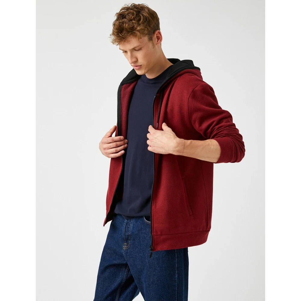 Sweatshirt Koton 2KAM71089LK burgundy Men's Clothing Hoodies &amp Sweatshirts | Мужская одежда