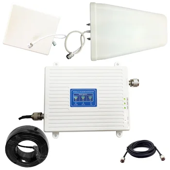 

2G 3G 4G Triple band Cell Phone Signal Booster 70dB GSM 900 LTE 1800 WCDMA 2100 mhz Mobile Cellular Signal Repeater Antenna Set