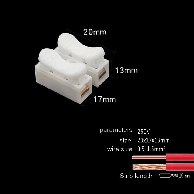 Mini Fast Wire Cable Connectors Universal Compact Conductor Spring Splicing Wiring Connector Push-in Terminal Block SPL/KV-2/3 CH2