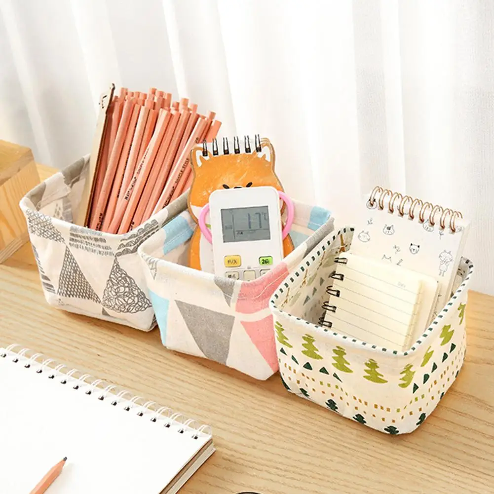 

Desktop Storage Box Storage Basket Space-saving Key Cosmetics Sundries Bag Pouch Organizer for School and home