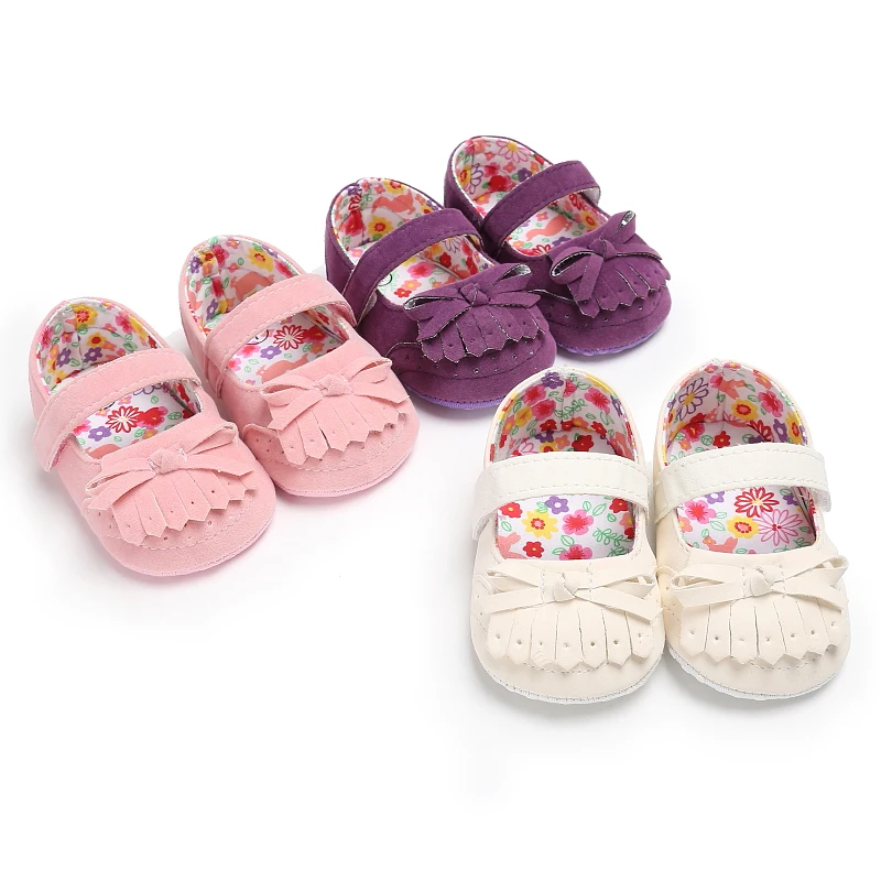 

Baby Girl Shoes Princess Party Style Cotton Sole Tassel Bowknot 0-2 Years Dress Shoes Baby Girl Infant Prewalkers Crib Shoes