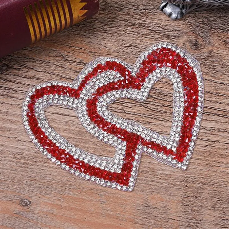 Heart-shaped love hot drilling patch clothing bag hat shell hot map hot melt hot drilling