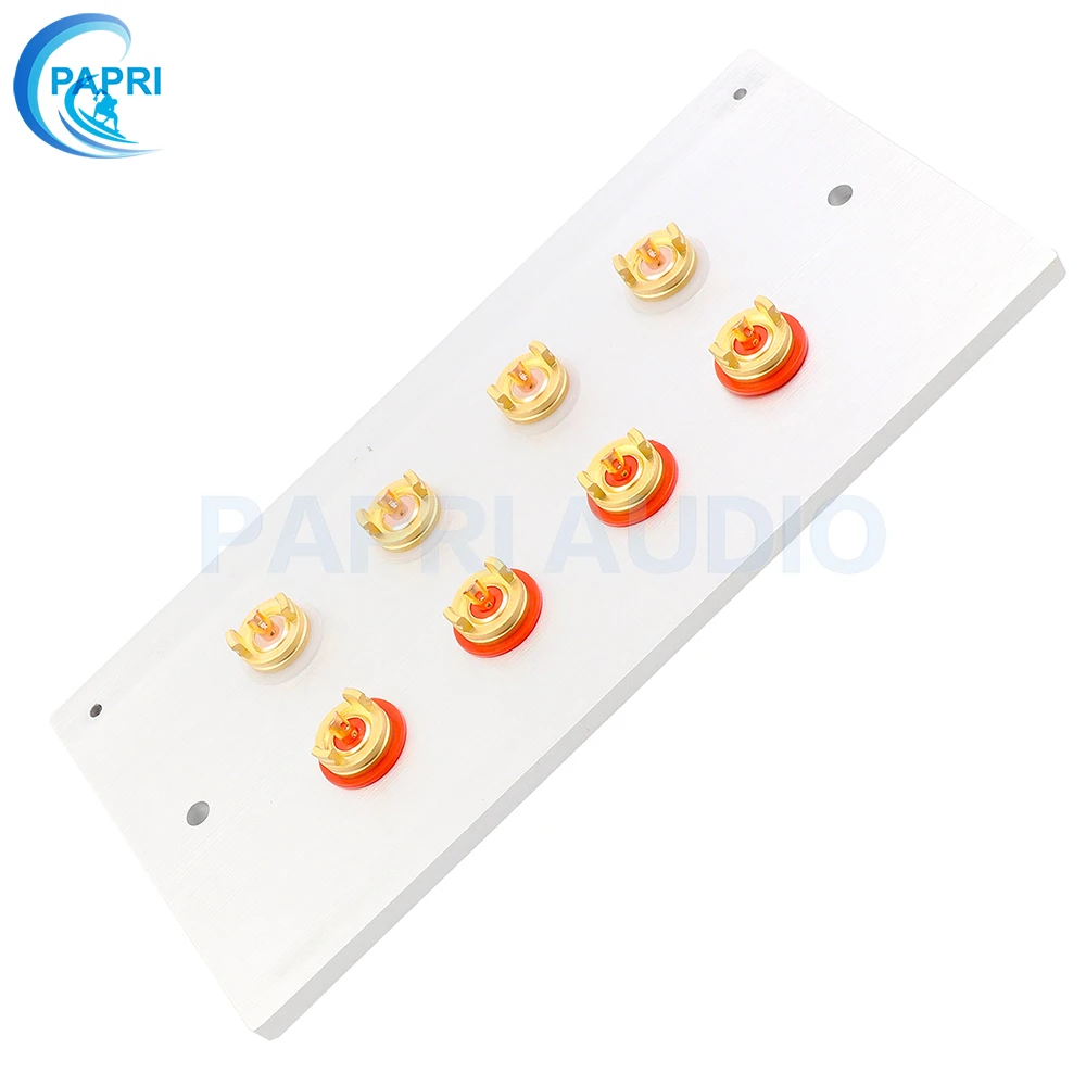 PAPRI Позолоченный разъем RCA+ Алюминий CNC 2/4/5/6/8 отверстий, котор подвергли механической обработке Алюминий зажимный Винт Разъем RCA стенная панель доска Hifi DIY аудио