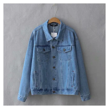 

Womens Spring Retro Casual Simple Loose Denim Jacket 2020 Fashion New female BF Wind Long Sleeve Jacket Denim Jacket