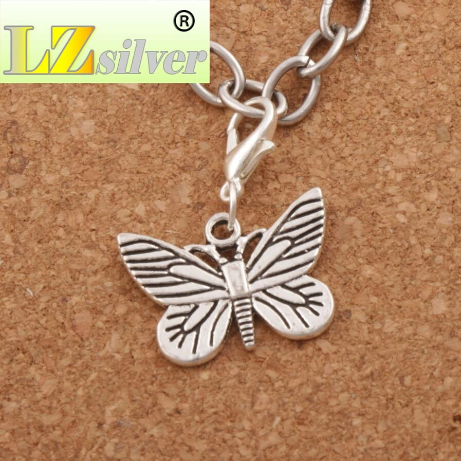 Chiricahua White Neophasia Butterfly Charm Beads 22.5x29.5mm 80pcs Zinc Alloy Bead C1127