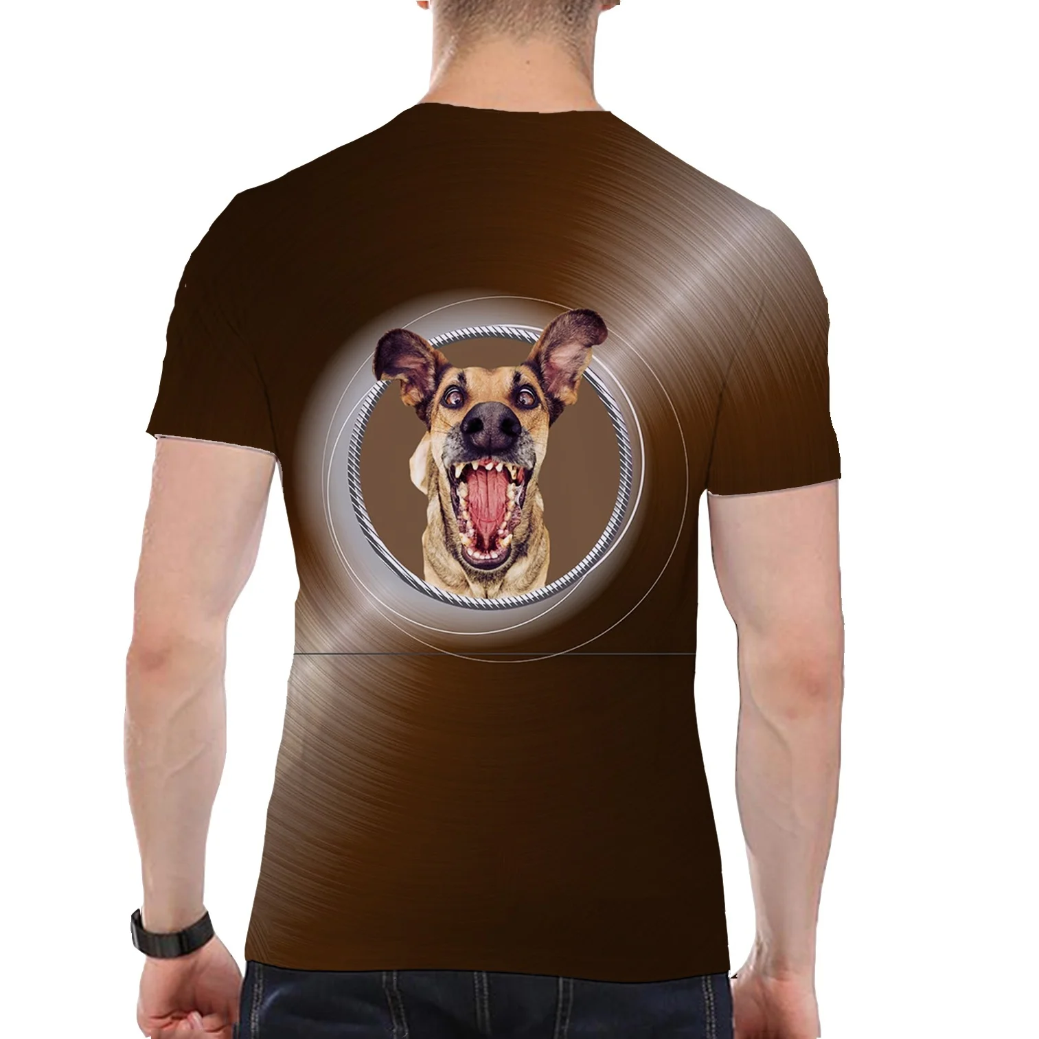 Мужские футболки с принтом собаки роара 3d топ футболка коротким рукавом и
