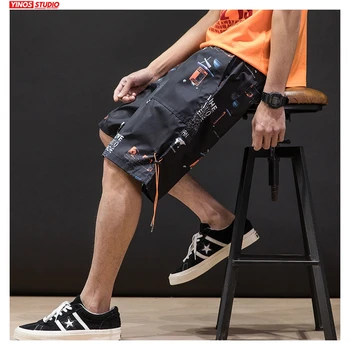 

Dropshipping Patchwork Plue Size Men Shorts 2020 Knee Length Summer Korean Printed Mens Sweatpants Clothes Male Fashion Shorts