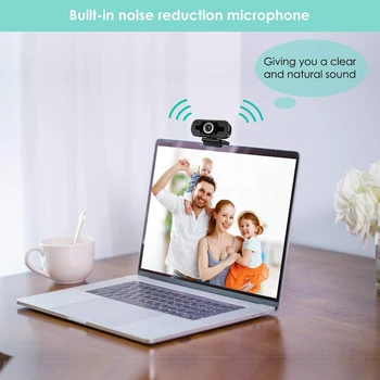 

1080P HD Webcam Potable USB 2.0 Digital Computer Camera with Noise Cancelling Microphone for Laptops Desktop Computers