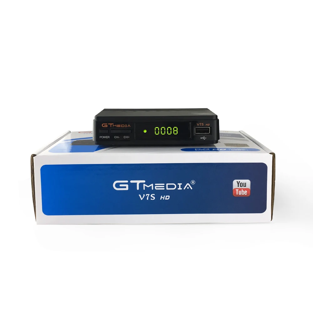 4pcs GTMedia V7s HD Satellite Receiver DVB-S2 H.265 Built-in WiFi with 1 Year Spain Europe Cccam v7s hd pk freesat v8 nove tvboX