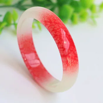 

ONEVAN Sweet Serpentine Jade Cuff Bangle Bracelet With Together Best Gift Love's Mother Lady