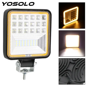 

YOSOLO Car LED Work Light With Aperture 126W/42SMD 6000K Super Bright for Offroad ATV UTV Tractor Fog Lights